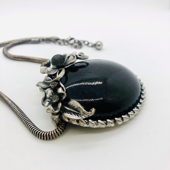 Vintage Ornate Nouveau Huge Pendant Necklace - Picture 8 of 12